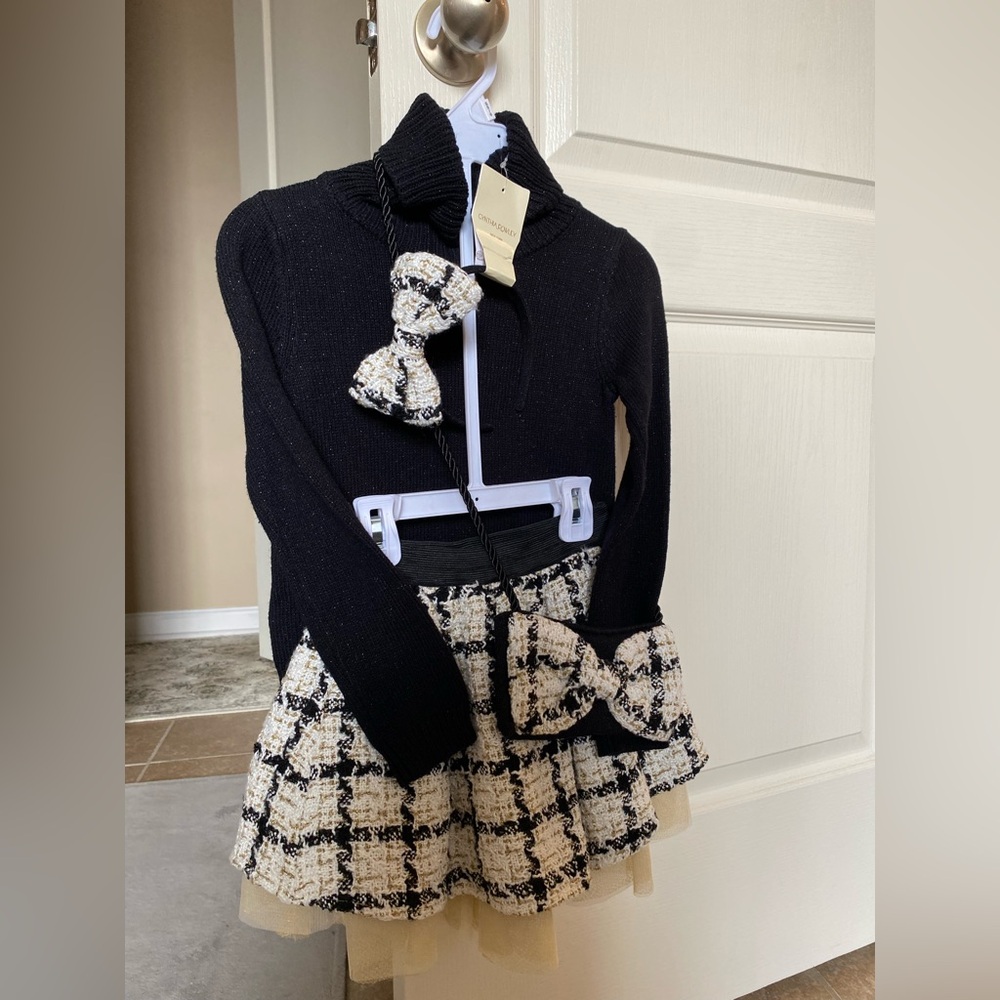 Cynthia Rowley Black and Cream Kids Matching Set